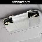 Sunglass Holder for Car Visor, Car Sunglasses Holder Leather, Eyeglasses Holder Glasses Storage Case Visor Accessories