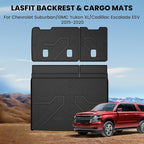 LASFIT Trunk Mat with Backrest Mat 2015-2020 for Chevrolet Chevy Suburban/GMC Yukon XL(Only Yukon XL, Not Fit Yukon)/Cadillac Escalade ESV(Only Escalade ESV, Not Fit Escalade), All Weather TPE Mat