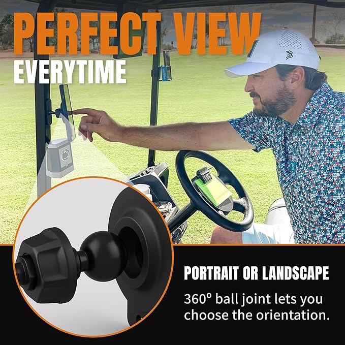 DESERT FOX GOLF Magnetic Phone Mount - Ultra Strong Magnetic Golf Cart Phone Holder - 360° Rotation - Secure No-Slip Grip - Instant GPS, Music, and Scoring App Access