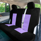 Universal Fit Diamond Stitched Flat Cloth Car Seat Covers Full Set - Purple