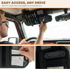 Molle Car Sun Visor Organizer, Auto Semi-Rigid MOLLE Panel Police Gear Holder w/Zipper Pocket & Sunglasses Clip, Universal Tactical Panel Visor Organizer for Cars SUVs Trucks