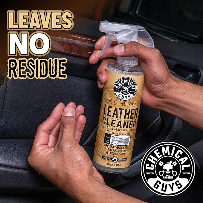 Chemical Guys Leather Cleaner and Conditioner Kit - 2 Bottles (4 oz Each), Car Cleaner and Conditioner, Safely Cleans & Condi