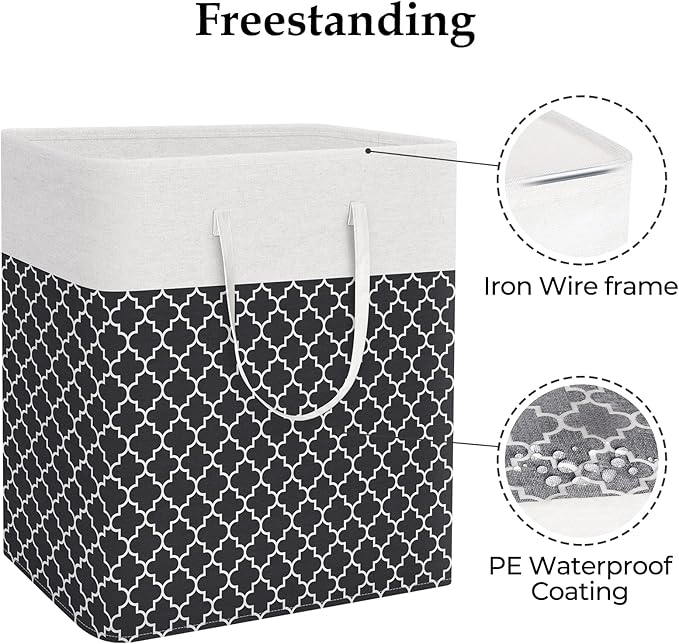 StorageRight Laundry Basket Hamper Large Collapsible Laundry Hamper with Easy Carry Handles，Freestanding Clothes Hampers for 