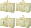 BALEINE 4-Pack Oversized Moving Bags with Reinforced Handles, Heavy-Duty Storage Tote for Clothes, Moving Supplies (Color Str