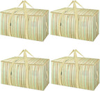 BALEINE 4-Pack Oversized Moving Bags with Reinforced Handles, Heavy-Duty Storage Tote for Clothes, Moving Supplies (Color Str