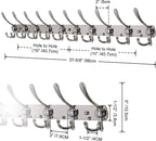 Dseap Coat Rack Wall Mount - 38” Long 10-Tri-Hooks Heavy Duty Coat Hanger Rail Wall Hooks for Hanging Coats Hats Clothing Clo