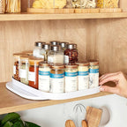YouCopia MagicTrack Rectangle Lazy Susan Turntable 2-Tier Spice Rack: Jar & Bottle Storage Organizer for Kitchen and Bathroom