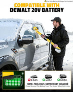 Ecarke Electric Ice Scraper Compatible with Dewalt 20V Battery, 2000RPM High-Speed 45° Head Adjust, 30'' Adjustable Handle Car Window Windshield Scraper for Ice & Snow, Tool Only Battery Not Included