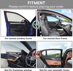 Side Window Sun Shade Magnetic Universal Sunshade Privacy Blinds Car Blackout Curtain for Car Camping Sleeping Family Travelling Rear Side 4PCS