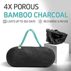 Car Air Freshener - Lasts 365+ Days - No Chemicals - 100% Activated Bamboo Charcoal - No Fragrance Deodorizer, Auto Odor Elim