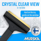 Car Brass Ice Scraper Long Handle Ice Scraper Brass Blade 14,5 inch Ice Scraper for Car Snow Scraper Ice Scrapers for Car Windshield Original Murska from Europe (L&P A055 Black Gray)