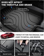 Powerty Floor Mats for Honda Accord 2023-2025 2026 (Include Hybrid) Accessories All Weather Floor Liner 3D TPE 1st & 2nd Row Floor Mat Heavy-Duty Floor Liners