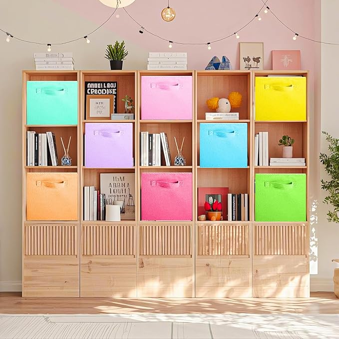 ShellKingdom Storage Bins, Foldable Fabric Storage Cubes And Cloth Storage Organizer Drawer For Closet And Toys Storage, 8 Pa