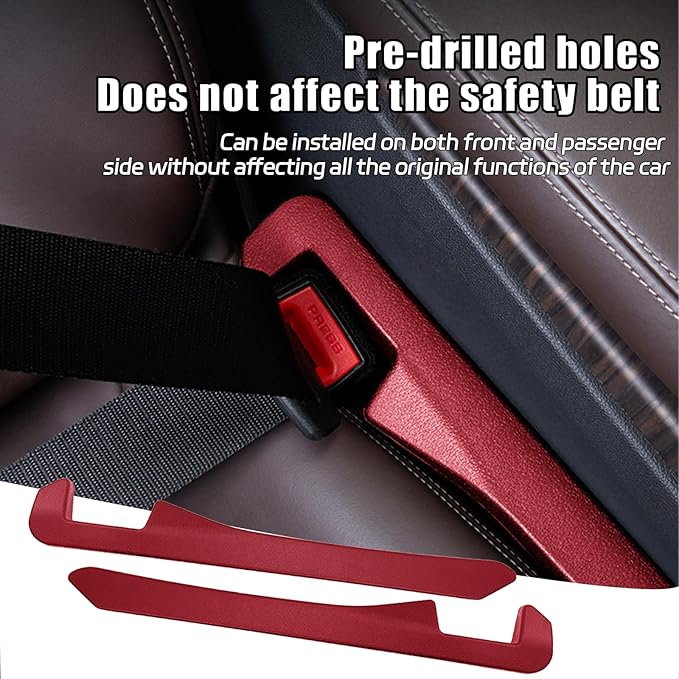2PCS Car Seat Gap Filler, Soft Foam Leather Seat Side Gap Filler Plug, Fill The Gap Between Seat and Console, Stop Things from Dropping, Universal Interior Car Accessories (Red)