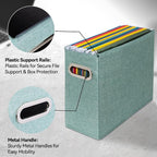 2 Pack Letter Size File Storage Box Collapsible，Fabric Hanging File Folders Organizer, Portable Office Document Holder with M