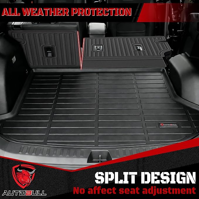 Floor Mats & Cargo Liner for 2020-2024 2025 Hyundai Palisade 7&8 Seats, Full Set All Weather Protection 1st,2nd,3rd Row Car Liners,Backrest Mat & Trunk Mat,Black