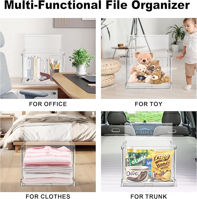UMAIL File Box,Hanging File Organizer,Portable Storage Bins with Lids,Letter-size File Holder File Cabinet for Office/Home/De