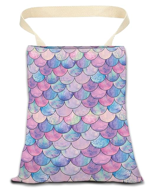 Car Trash Can, Durable Hanging Car Trash Garbage Bag, Cute Automotive Garbage Cans Organizer, Colorful Mermaid Fish Scales