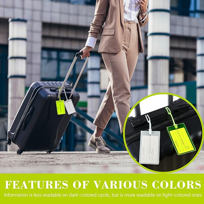 30 Pack Luggage Tags for Suitcases, Airplane Travel Essentials for Flying, International Travel Must Haves, and Luggage Acces