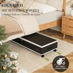 GoMaihe Wrapping Paper Storage with Wheels Fits 41" Gift Wrap Papers Storage for Ribbon Accessories with Pockets Dividers Bla