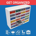 Akro-Mils 24-Drawer Plastic Drawer Storage Cabinet for Garage Organization, Bead Organizer, Building Bricks Storage, Teacher 