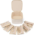 Vlando Jewelry Travel Case,Valentines Gift,Travel Jewelry Organizer with Clear Velvet Jewelry Bags 6Pcs Zipper Pouch for Wome