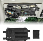 Car Visor Organizer with Coin Pouch, MOLLE Sun Visor Organizer for Cars, Trucks, SUVs, Zipper Pouch Car Accessories for Women Men