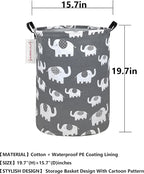 QUEENLALA Large Storage Basket,Laundry Hamper/Bathroom/Home Decor/Collapsible Round Storage Bin,Boys and Girls Hamper/Boxes/C