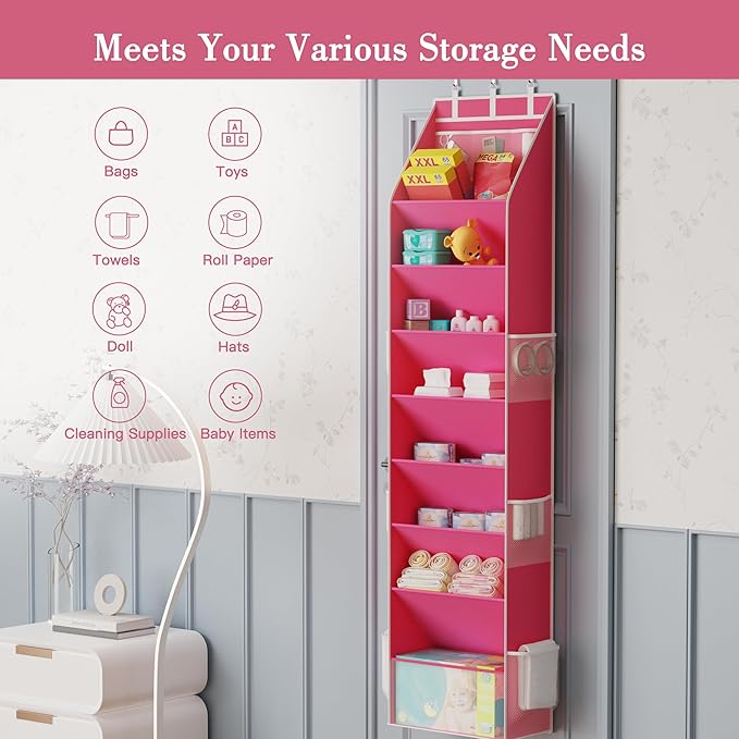 Criusia Shoe Storage, Over the Door Shoe Organizer, Hanging Closet Shoe Storage with Large Deep Pockets, Fits 16–24 Pairs of 