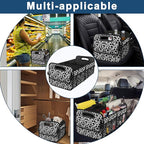 Deosk Car Organizer for SUV - 6 Big Pocket Trunk Storage With Waterproof Polyester, Car Accessories for Women/Men, Cow