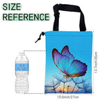 Blue Butterfly Car Garbage Bag,Dandelion Waterproof Small Car Trash Bag Hanging Back of Seat,Drawstring Hanging Car Trash Bag with Adjustable Buckle for Car Accessories