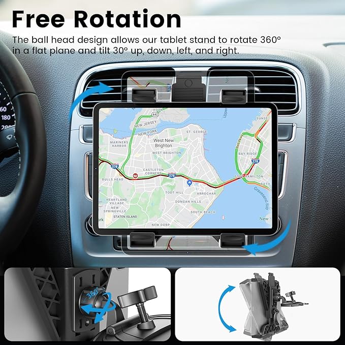 OHLPRO CD Slot Tablet Holder for Car, Universal 7-11" iPad Car Mount, Adjustable CD Player Tablet Mount for iPad mini, Air, Pro 11, Galaxy Tab, Great for Navigation & Entertainment
