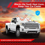 ARISMOTOR Windshield Sun Shade for Chevy Silverado 1500 /GMC Sierra 1500 2500HD 3500HD 2019-2025 2026, Custom Fit Foldable Front Window Sunshade Sun Visor Protector, Block UV Rays Keep Your Car Cooler