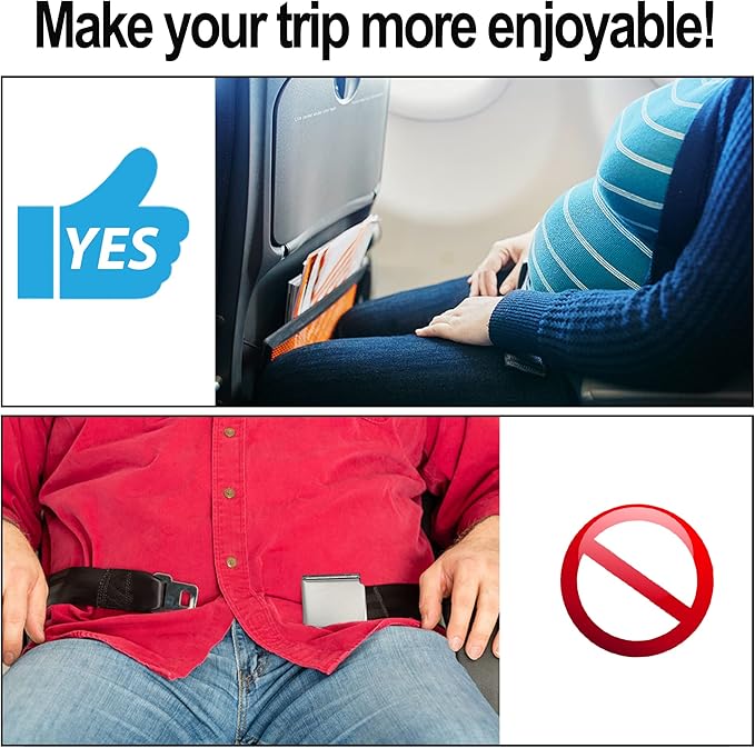 Airplane Seat Belt Extender Seatbelt Extension Adjuster 7-31" for all Airline including Southwest (Three in one)