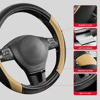 Rubbermaid Steering Wheel Cover – Universal Fit 14.5"–15" Steering Wheel Cover, Anti-Slip Grip, Breathable Leather, All-Seaso