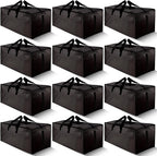 HOMESURE 12 Pack Large Strong Moving Bags with Zippers & Carrying Handles - Water-Resistant - Heavy Duty Storage Tote for Spa