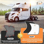 KUST 23''×21.6'' Side Window Sun Shade for Semi Truck, RV Semi Truck,Volvo VNL,International Trucks, Freightliner Black&Silver Side Window Shade, Sunshade with Suction Cup, Glare Sun UV Rays 2PCS