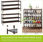 BMOSU 3-Tier Bamboo Extended Shoe Rack Premium Stackable Shoe Shelf Storage Organizer for Hallway Closet Living Room Entryway