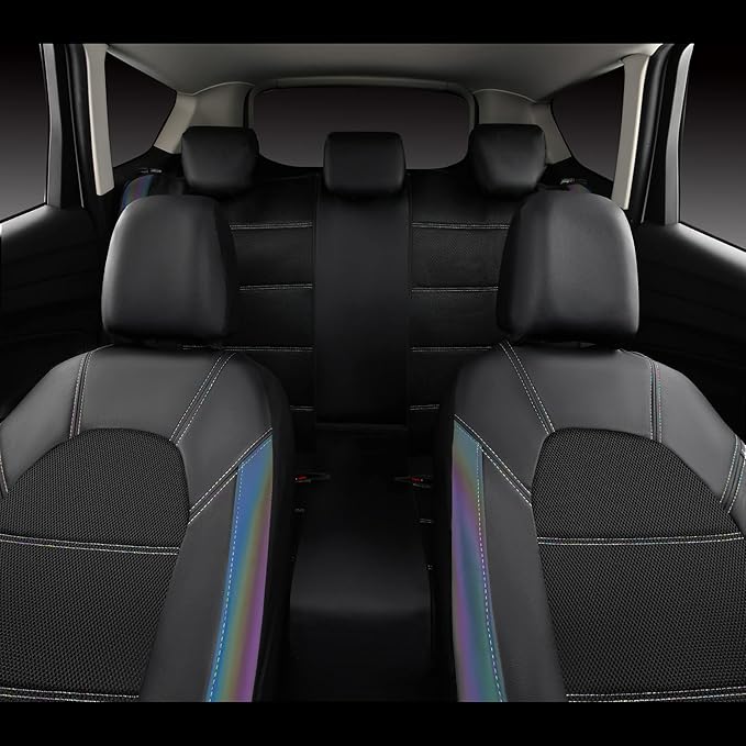 CAR PASS Leather seat Covers,Automotive Universal Sport car seat Cover Super 5mm Composite Sponge Inside,Airbag Compatible fi