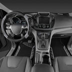 CAR PASS Leather Steering Wheel Cover and Waterproof Car Floor Mats,Microfiber Universal Car Combo Fit for 95% Sedan,SUV,Cars