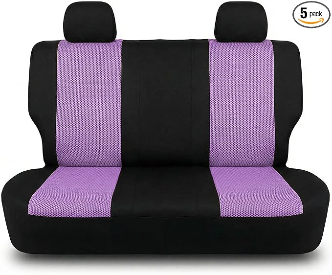 FH Group Automotive Rear Car Seat Covers for SUV, Trucks, Sedan and More - Universal Fit Rear Solid Bench Design Interior Acc