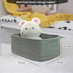 COMFY-HOMI 11.5"x7.5"x4.7" Storage Baskets for Organizing | Cotton Rope Woven Basket | Toy Storage Bin Box | Basket for Shelv