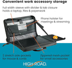 High Road Car Desk for Laptop and Steering Wheel Desk - Portable Car Office Laptop Case with 6 Storage Compartments, Phone Holder, Sturdy Mouse Tray and Wrist Rest