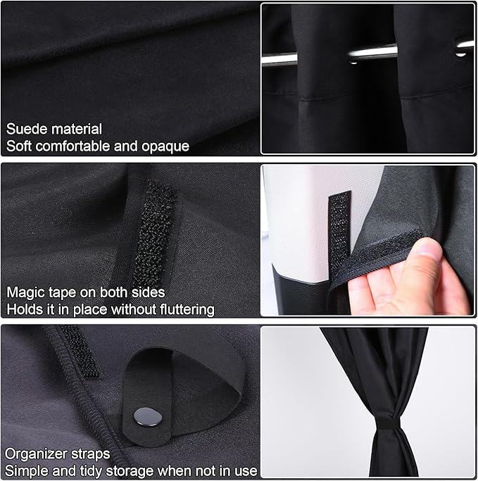 XCBYT Car Window Shades - Upgrade 2 Pack Car Privacy Curtians with Rods for Baby 99% Light Block Window Covers for Camping, Napping, Sleeping, Breastfeeding, Cloth Changing