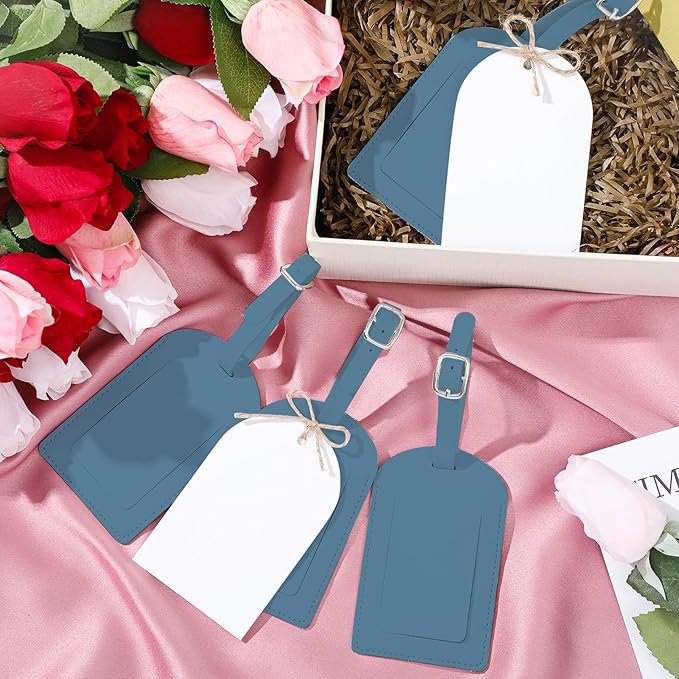 Amylove 48 Sets Leather Luggage Tags Bulk Wedding Favors Luggage Tags for Guests Bridal Gifts Wedding Bridal Shower Gift PU L