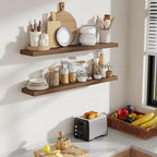 40 Inch Floating Shelves, 8 Inch Deep Floating Shelves for Wall, Hanging Shelf with Invisible Brackets, Deep Shelves for Bath