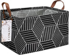 FANKANG Storage Basket,Nursery Hamper Canvas Laundry Basket Foldable with Waterproof PE Coating Storage, Office, Bedroom, Clo