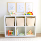 NaturalCozy Storage Cubes 11 Inch Cotton Rope Woven Baskets for Organizing, 3-Pack | Cube Storage Bin | Square Storage Basket