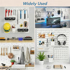 Peg Board, 24"x36" Pegboard Wall Organizer, Includes 6PCS White Peg Boards and Accessories, Plastic Peg Board Panels for Craf
