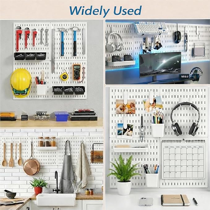 Peg Board, 24"x36" Pegboard Wall Organizer, Includes 6PCS White Peg Boards and Accessories, Plastic Peg Board Panels for Craf